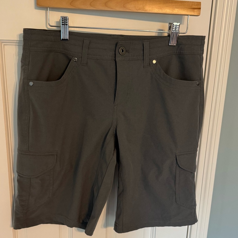 Kuhl Freeflex 10” Cargo Shorts Women gray hiking pockets grey long quick dry 8 - Picture 3 of 7